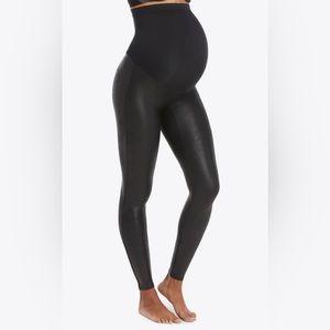 SPANX Mama Faux Leather Leggings Size Small S Maternity